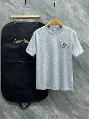 Latest unisex casual round neck short sleeve T-shirt Replica Dior Tshirts and Polos