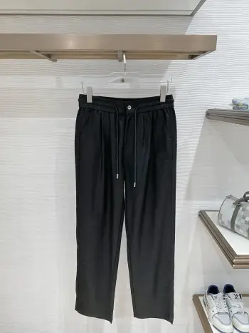 Men s Nameplate Fashion Drawstring Cuffed Casual Long Pants Replica Loro Piana Pants and Trousers