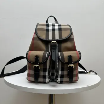 Plaid Cotton Backpack Replica Burberry backpacks