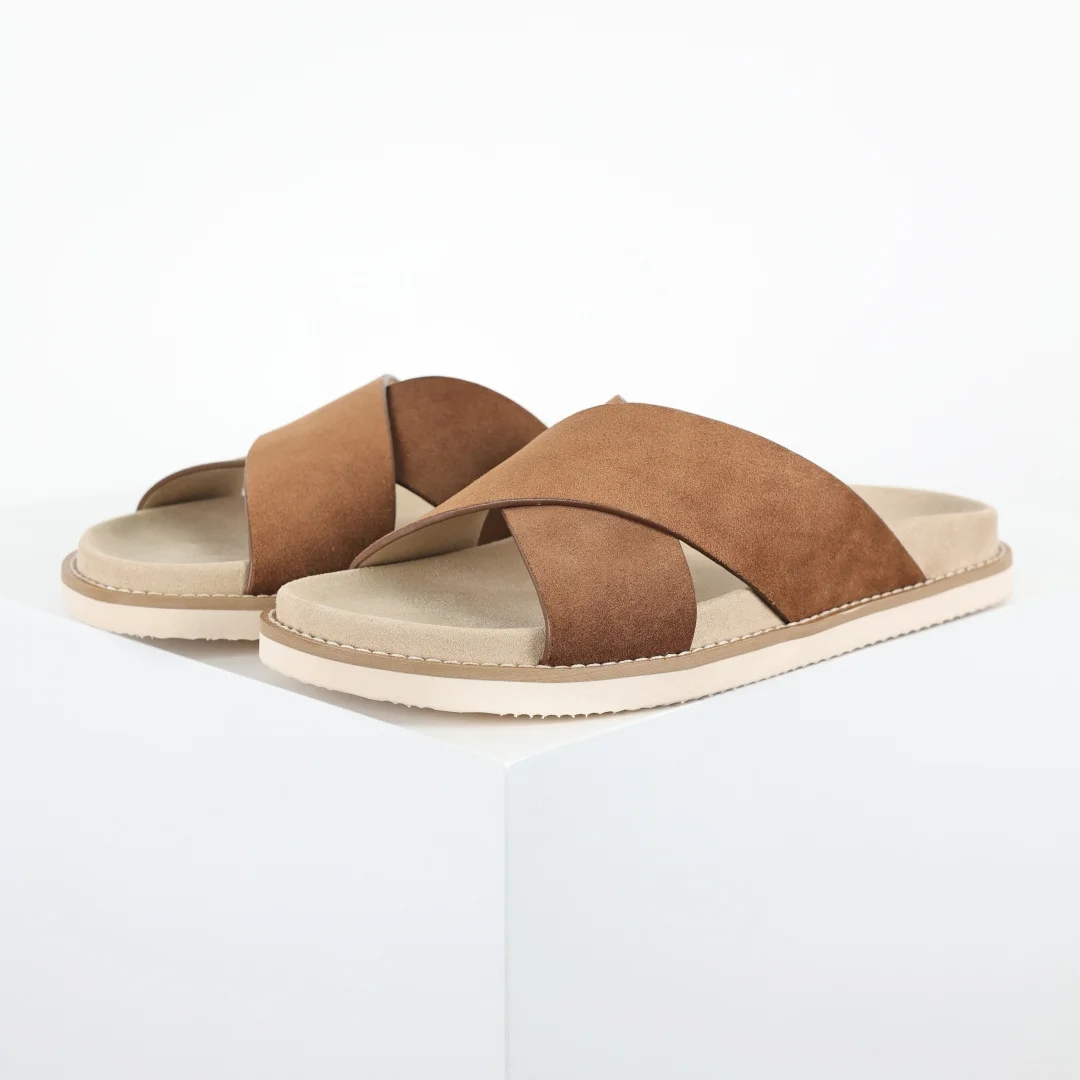Brunello Cucinelli Suede Leather Slide Sandals for Men Brunello Cucinelli Suede Leather Slide Sandals for Men