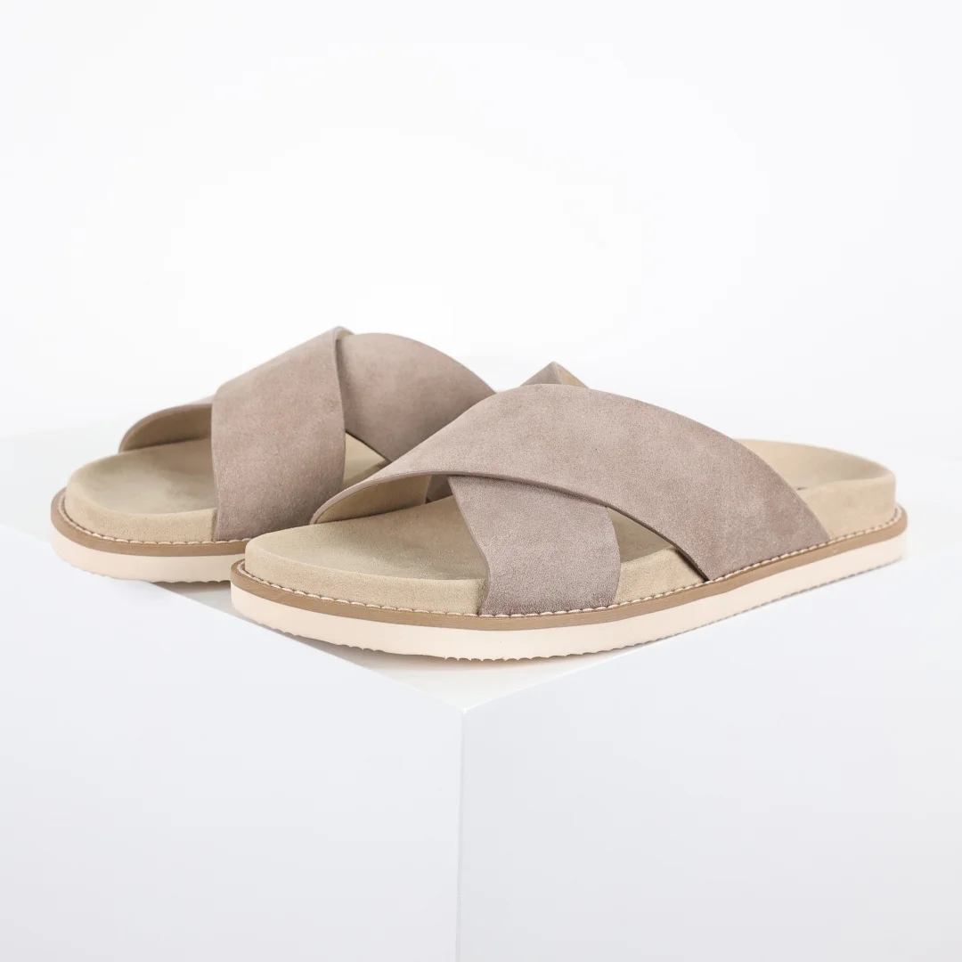 Brunello Cucinelli Suede Leather Slide Sandals for Men Brunello Cucinelli Suede Leather Slide Sandals for Men