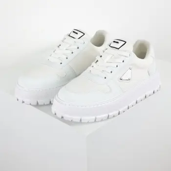 Triangle logo thick-soled mesh splicing casual shoes men s casual shoes Replica Prada Mens Sneakers